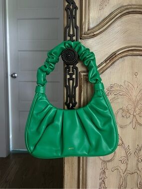 JW PEI Emerald Green Ruched Hand Bag